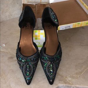 Rouge brand shoes small heel with sequins